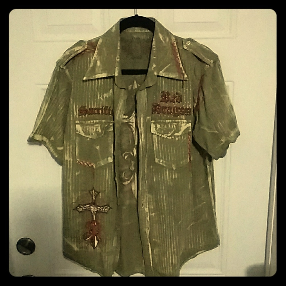 Red Dragon Camo Green shirt